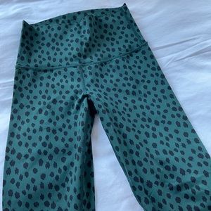 Aerie Lounge Leggings Green Cheetah Print Sz S
